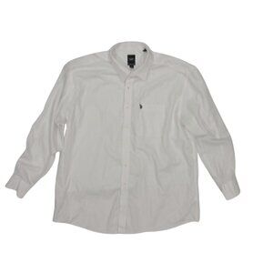 U.S Polo Assn White Shirt Wrinkle free men's Long Sleeve button Shirt Size XL.